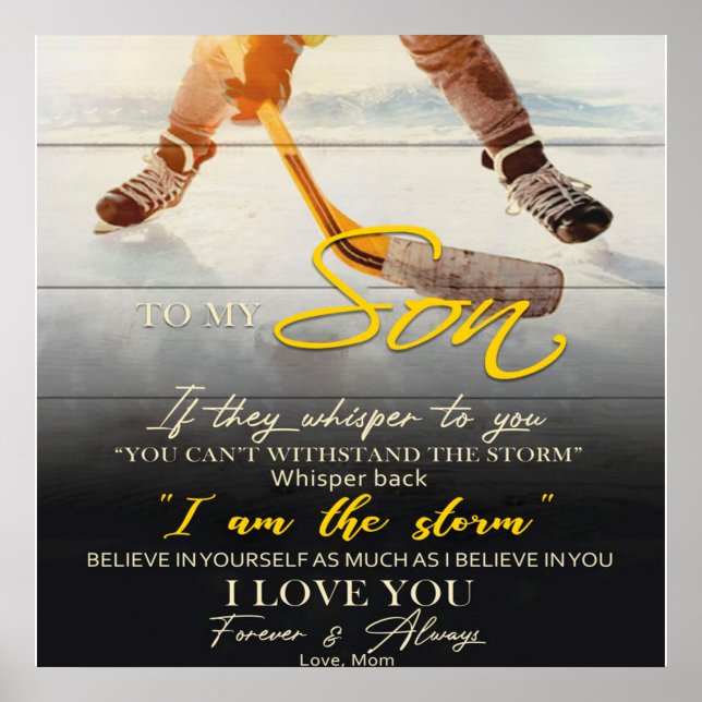 Mum To my Son Gift, Son Birthday Gift Idea Poster (Front)