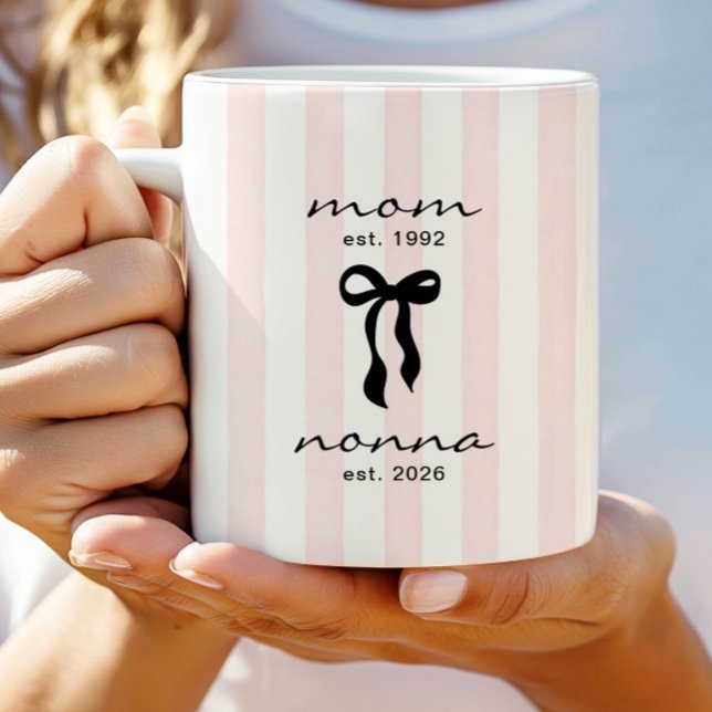 Mum to Nonna Est Mug with Bow (Creator Uploaded)