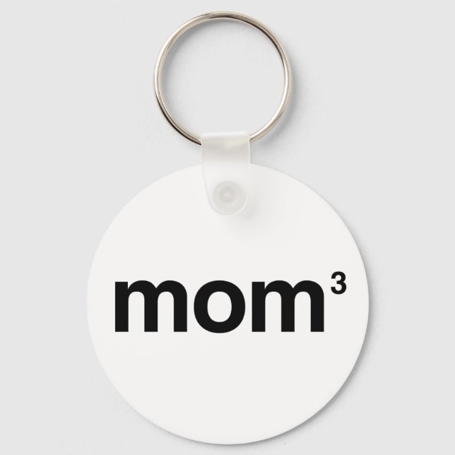 Mum to the Power of 3 Key Ring (Front)