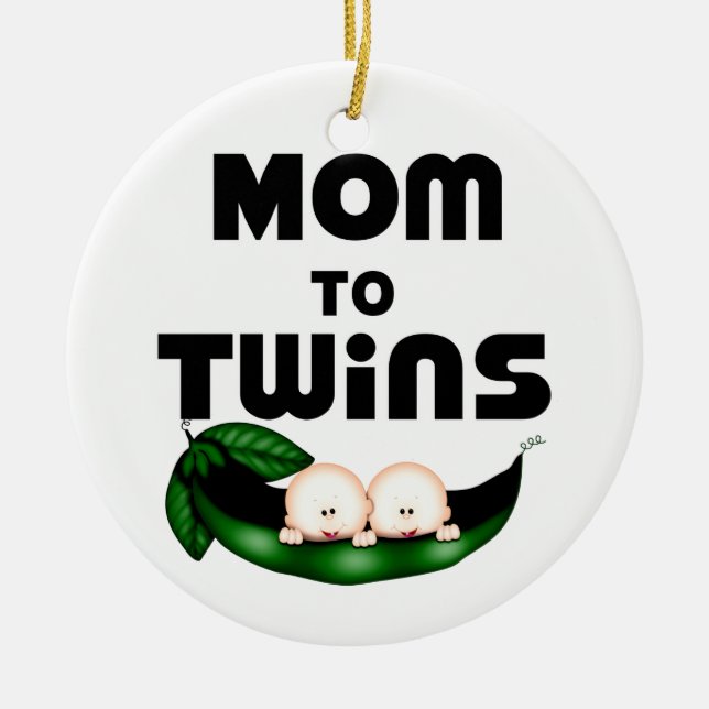 Mum to Twins (Peapod) Ceramic Ornament (Front)