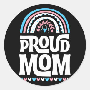 Mum Transgender Pride Flag Mothers Day Bohemian Classic Round Sticker