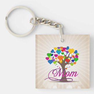Mum Tree of Life Hearts Key Ring