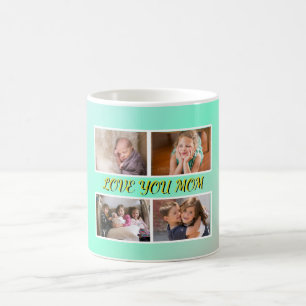 Mum Tribute 4-Photo Pastel Memory Coffee Mug