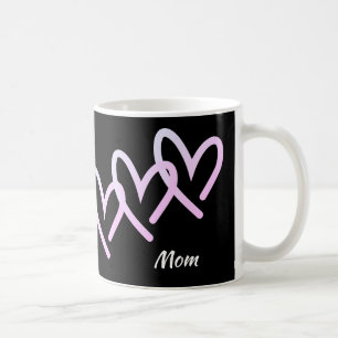 Mum Triple Black Heart Coffee Mug