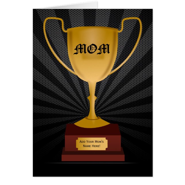 Mum Trophy Award, Mother's Day Card (Front)