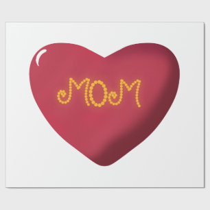 Mum Typography Design, Cute Mother Quote Text Art, Wrapping Paper