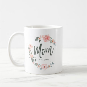 Mum Typography Rose Watercolor Wreath Mother's Day Coffee Mug