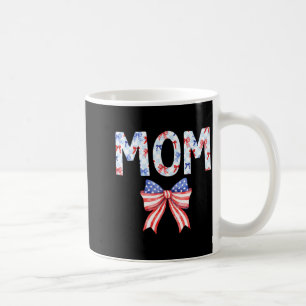 Mum US Flag Bow Birthday 4th of July Family Party Coffee Mug