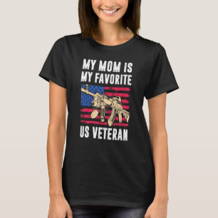 Mum Us Veteran American Flag Proud Veteran T-Shirt