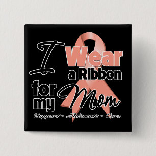 Mum - Uterine Cancer Ribbon 15 Cm Square Badge