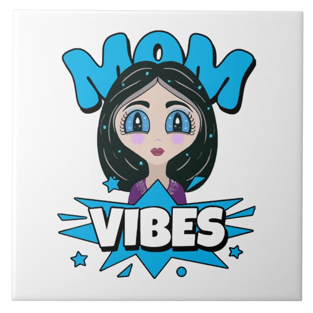 Mum Vibes Ceramic Tile (Front)