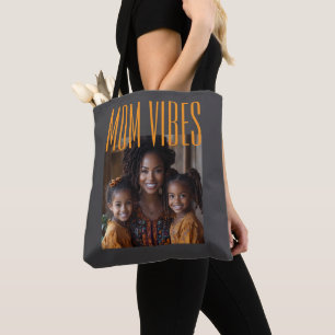 Mum Vibes custom photo Tote Bag