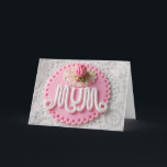 'Mum' Vintage Style Greetings Card<br><div class="desc">Vintage style 'Mum' greetings card featuring pretty pink cake decoration on vintage doiley,  great for Mothers Day or Birthday.</div>