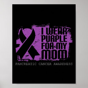 Mum Warrior Purple Ribbon Pancreatic Cancer Awaren Poster