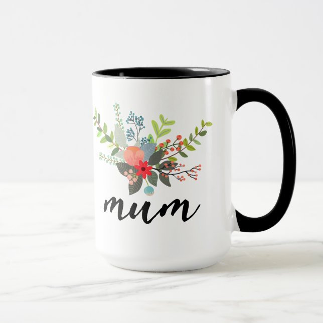 mum watercolor bouquet mug (Right)