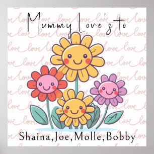 Mum We Love You Best Mother Gift Poster