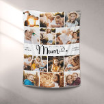 Mum We Love you Hearts Modern Photo Collage Fleece Blanket<br><div class="desc">We love you Mum! Cute,  modern custom family photo collage blanket to show your mother how much she's loved. We adore this hand lettered script design with heart flourishes,  making this a heartfelt keepsake gift. Personalise with 12 favourite pictures along with your personal message and names.</div>