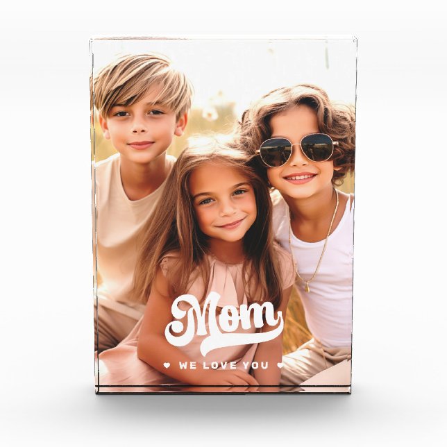 Mum we love you hearts mothers day photo block (Front)