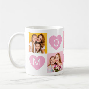 Mum We Love You Kids Names Photo Collage Heart Coffee Mug