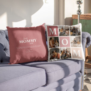 Mum We Love You   Modern 6 Photo Colour Block  Cushion