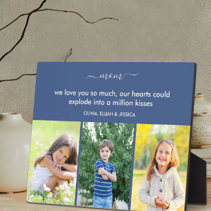 Mum We love you Poem 3 Photo Blue and Ivory Plaque