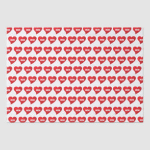 Mum white red heart pattern elegant modern cute tissue paper