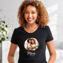 Mum White Script Established Date Photo Modern