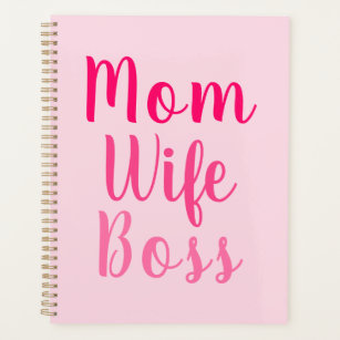 Mum wife boss gradient pink custom script stylish planner