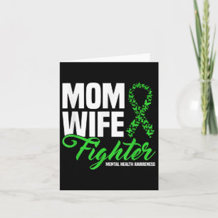 Mum Wife Fighter Lime Green Ribbon Mental Health A Card