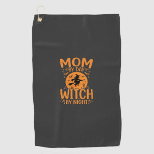 Mum Witch Halloween Design Golf Towel