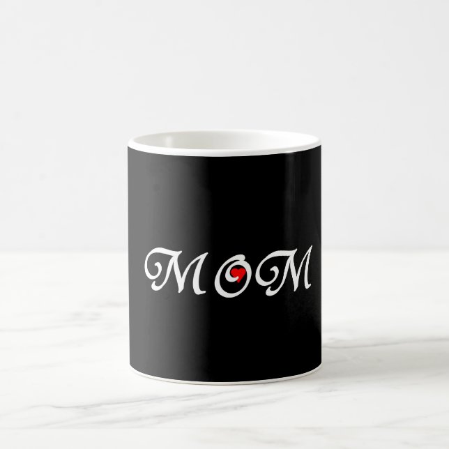 Mum with a red heart coffee mug (Center)
