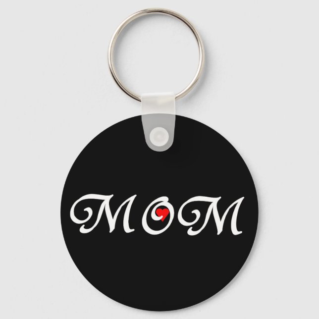 Mum with a red heart key ring (Front)