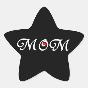 Mum with a red heart star sticker