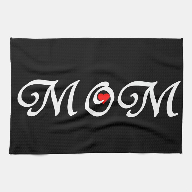 Mum with a red heart tea towel (Horizontal)