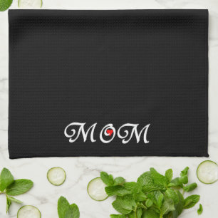 Mum with a Red Heart Tea Towel