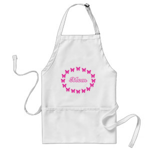 Mum With Cute Pink Butterflies Standard Apron