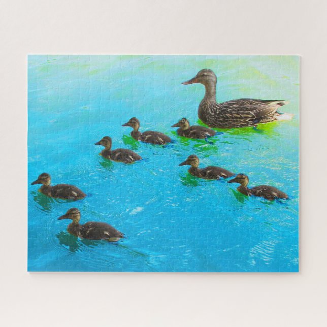 Mum with ducklings puzzle (Horizontal)