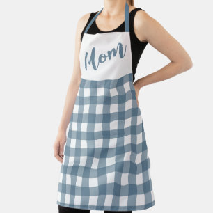 Mum with Gingham Pattern Apron
