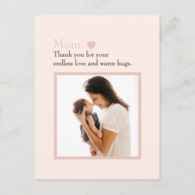  "Mum" with Heart & Custom Message -  Postcard (Front)