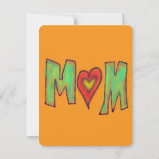 Mum With Heart Hand Drawn Art Yellow Card