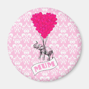Mum with pink elephant magnet