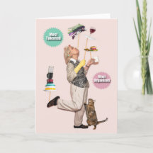 Mum With Plates On Sticks Mothers Day Card