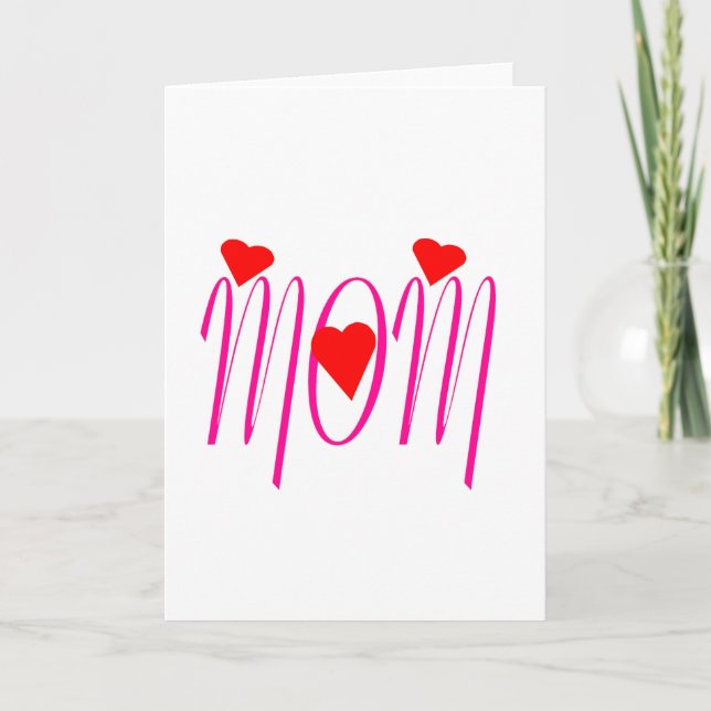 Mum with Red Hearts Card (Front)