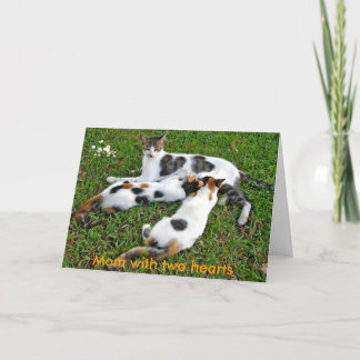 Mum with two hearts card
