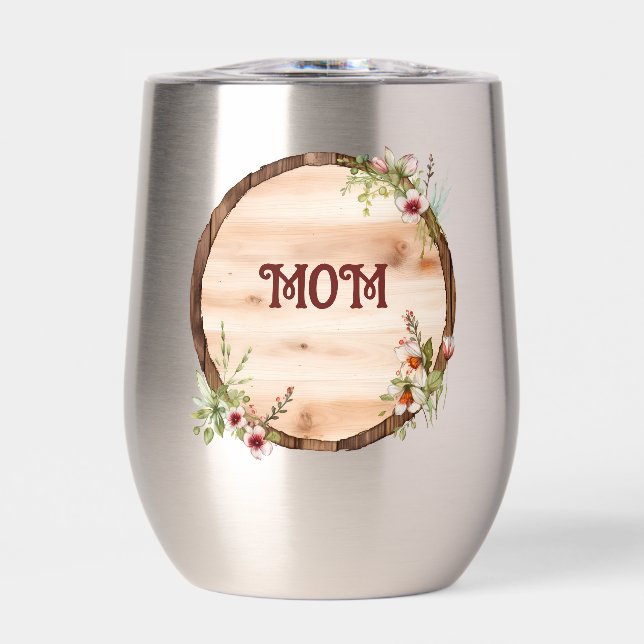 Mum Wood Circle With Flowers (Front)