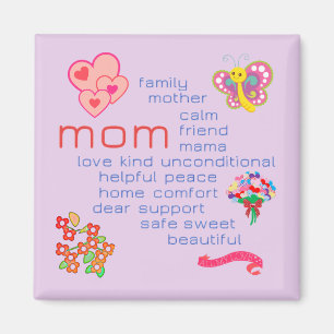 Mum Word Cloud--Decorated Magnet