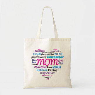 Mum, Word Heart - Tote Bag