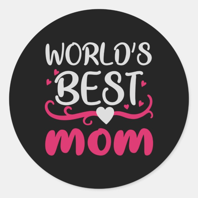 Mum - World's Best Mum Classic Round Sticker (Front)