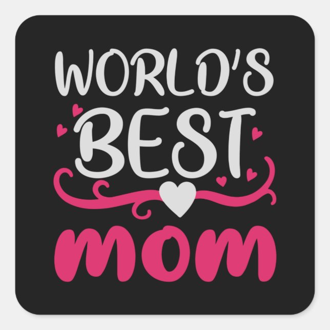 Mum - World's Best Mum Square Sticker (Front)