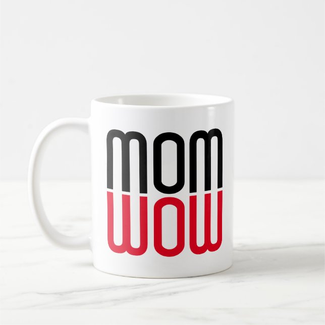 Mum Wow upside down fun Coffee Mug (Left)